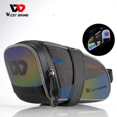 WEST BIKING Colorful Reflective Bike Bicycle Under Seat Saddle Tail Bag 1.8L