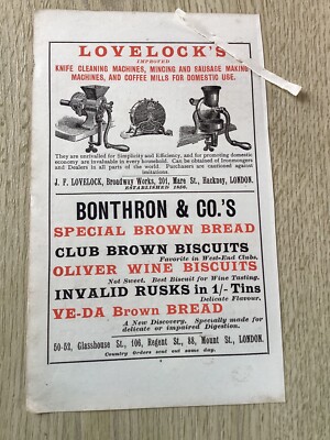 Lovelock,s,Bonthron,Colman,s, & Bumpsteads,Speisesalz,1901 antike Werbung,