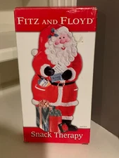 Fitz And Floyd Santa Hand Painted Snack Server Tray Therapy Tray Tidbit Dish