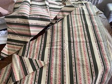 striped olive mild gold deep red HIGH END UPHOLSTERY FABRIC pieces RICH 6 pieces