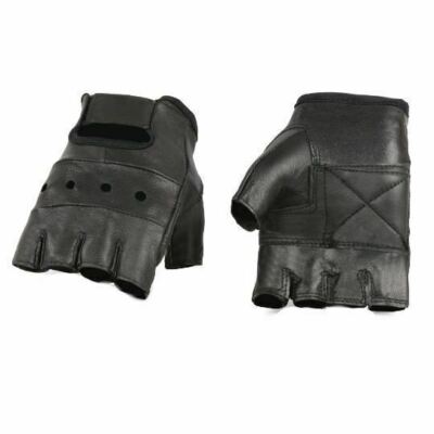 Vance Leather VL402 Motorcycle Glove Fingerless Gel Palm Top Grain Leather Glove
