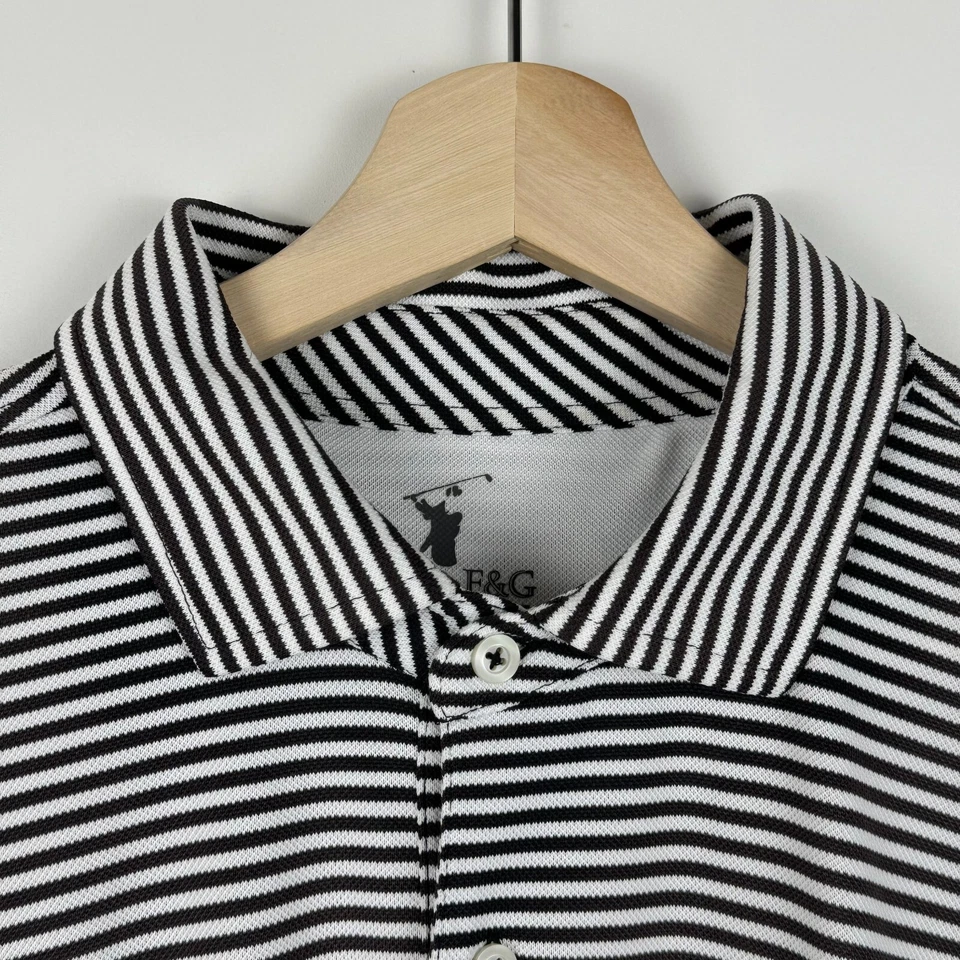 Camisa Polo Fairway Greene F&G Tech Carmel CC Poste de Lámpara Marrón Blanco Para Hombres Mediana M Foto 3 de 4