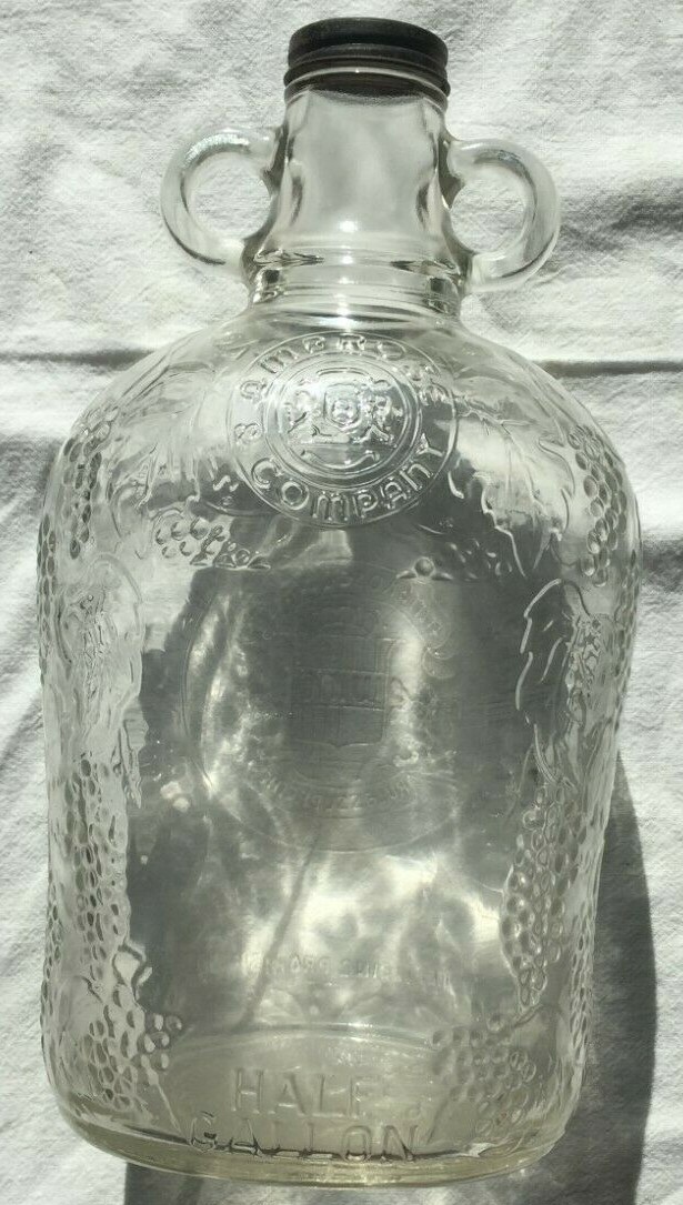 1/2 gal grape embossed glass wine bottle Ambrose Quality Rules Supreme no cap eBay