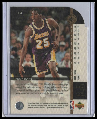 1994-95 SP Championship Eddie Jones Future Playoff Heroes Die Cuts #F4 Rookie - Bild 2 von 2