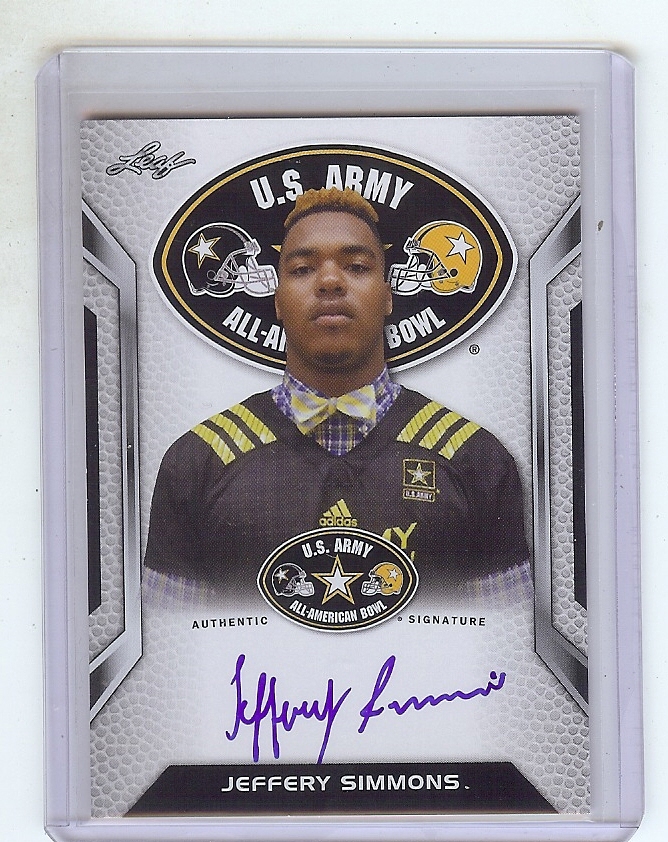 JEFFERY SIMMONS Bears - Mississippi State Bulldogs  2016 Leaf TOUR AUTOGRAPH RC
