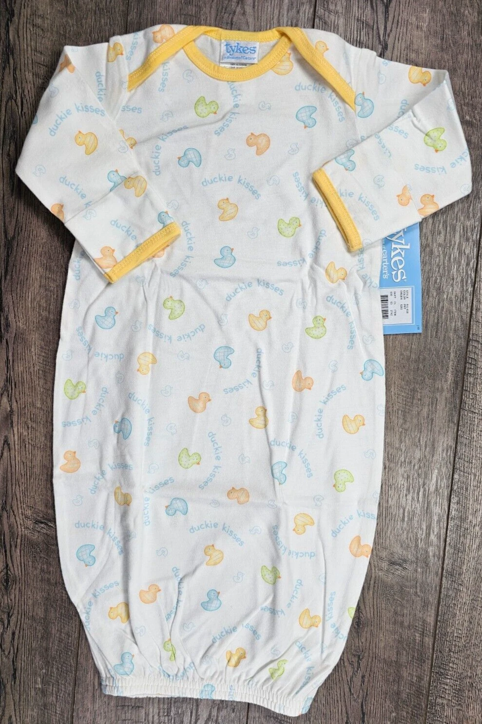 Baby Girl Clothes New Tykes Carter's 0-3 Month Duck Duckie Kisses Sleep Gown
