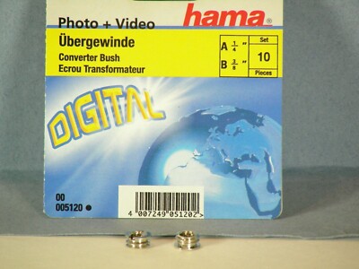 Hama 3/8'' to 1/4-20 Thread Adapter for Camera Tripod mounts - new