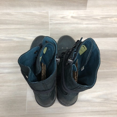 Womens Diesel "New Laura" Charcoal Leather Zippered Lace Up Boots Size 6 MINTY! - Picture 5 of 10