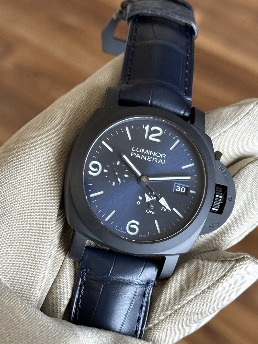145.PANERAI 純正品 カーフ  24mm-24mm Panerai 1574 Luminor GMT Power Reserve Ceramica PAM01574