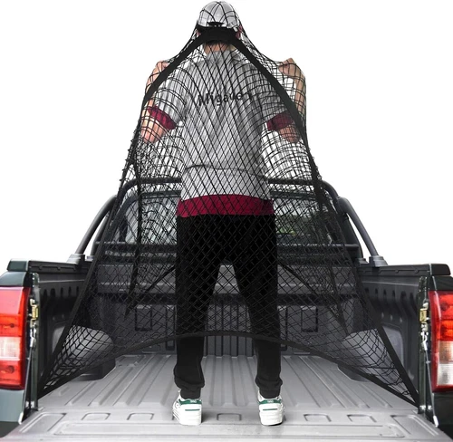 Cargo Net For Pickup Truck Bed Heavy Duty Net Mesh Organizer, 4'x4' to 7'x7'