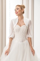 Wedding Bridal Coat Bolero Satin Jacket Shrug With Chiffon Sleeve S M L Xl Wedding Bridal Coat Bolero Satin Jacket Shrug With Chiffon Sleeve S M L Xl