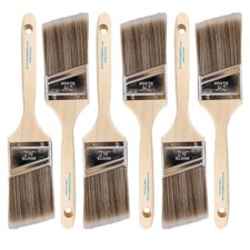 6PK 2.5" Flat House Wall,Trim Paint Brush Set Home Exterior or Interior Brushes