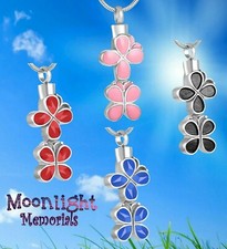 New Butterfly Colorful Cremation Urn Keepsake Ashes Memorial Necklace