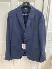 Z-Zegna Mens 181CG0 NAVY MICRO CHECK SUIT Jacket 52R 48R