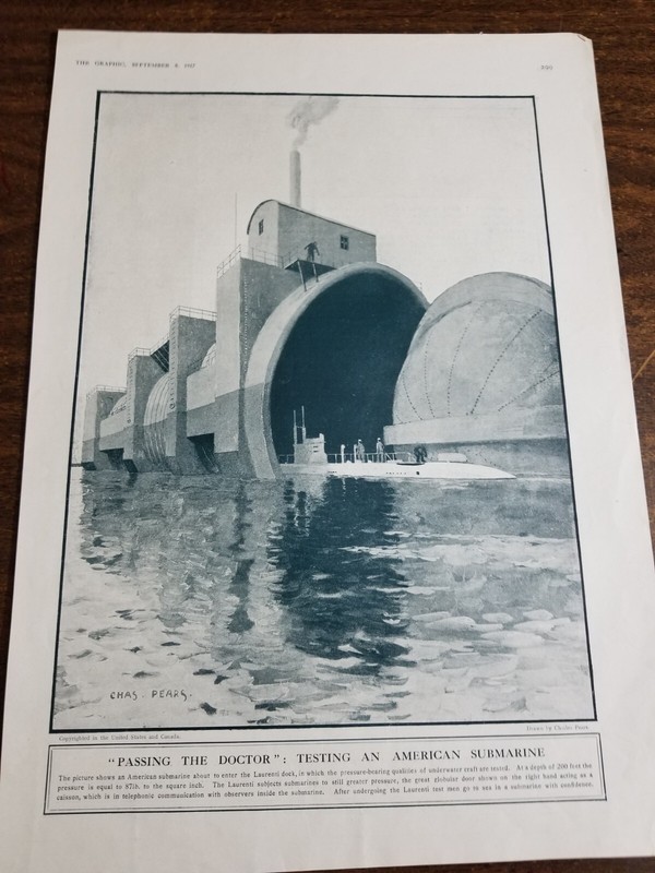  [#1843] Passing the Doctor  Testing an American Submarine-The Graphic 1917