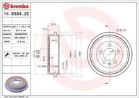 2X Brembo 14.9384.20 Bremstrommel