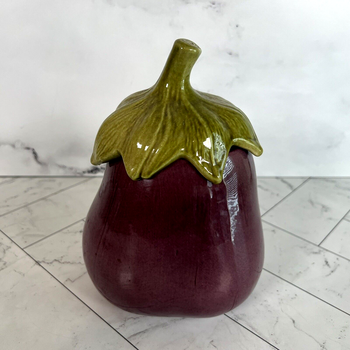 Vintage 1960'S Metlox Poppy Trail Purple Eggplant Cookie Jar