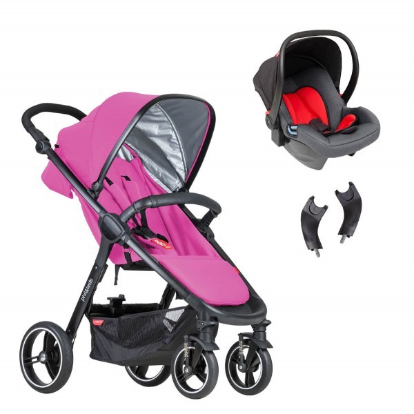Poussette Phil & Teds Smart V3 Raspberry résout le manque d'espace avec son cosy