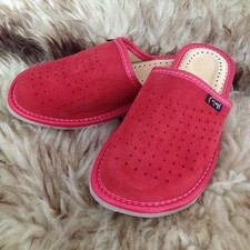 Women's Leather Slippers Soft Suede Eco Slip On Size 3