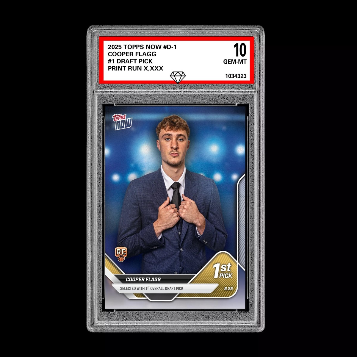 Graded 10 Cooper Flagg 2024-25 TOPPS NOW Card #D-1 RC #1 Pick 