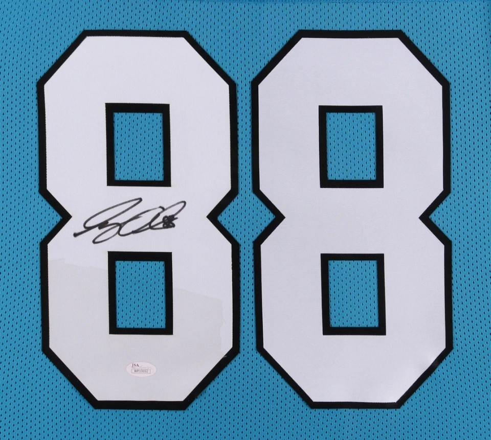 Camiseta deportiva firmada por Greg Olsen de los Carolina Panthers 35" x 43" con marco personalizado (certificado de autenticidad JSA)  Foto 2 de 4