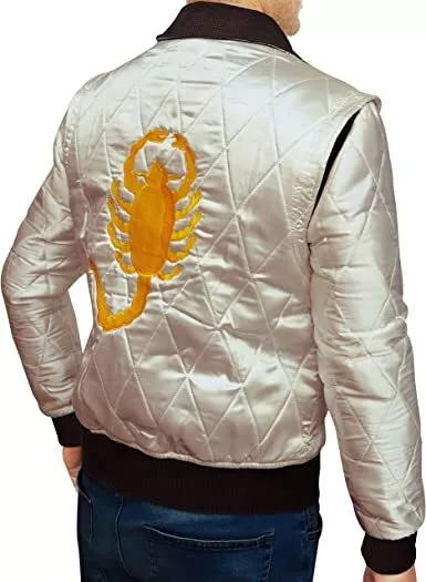 Drive Jacket Ryan Gosling Quiltd Bomber Nylon Movie Ivory Scorpion