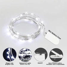 6.6ft 20 LED Battery Operated Mini LED Copper Wire String Fairy Lights Christmas