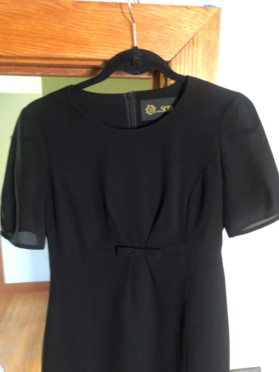 Tokyo Soir Dress Vintage Designer Gothic Size 9 Black Bow