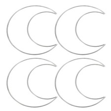 6 Inch Moon Dream Catcher Rings, 4 Pcs Wreath Floral Ring Hoop, Light Silver