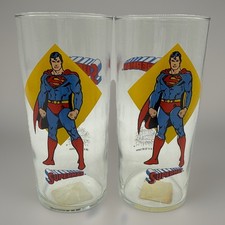 1993 - Rare - Superman DC Super Powers 6" Glass Glasses 12 OZ Bundle Of 2