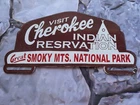 VINTAGE CHEROKEE INDIAN NATION LICENSE PLATE TOPPER PORCELAIN 10"×5"