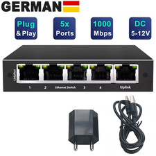 5-Port Gigabit Desktop Netzwerk Switch RJ45 LAN Ethernet Verteiler 1000 MBit/s