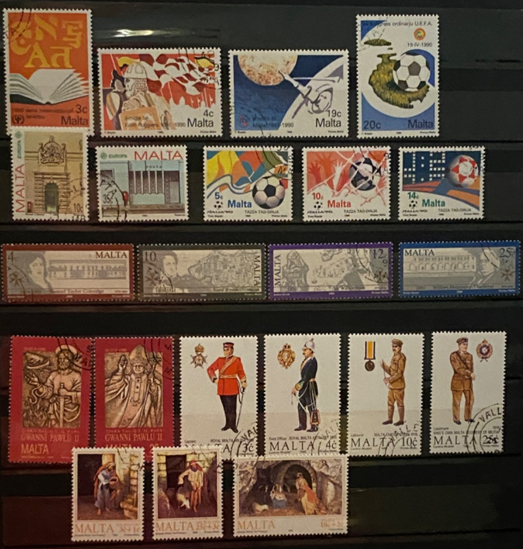 Malta 1990 complete year set stamps used. Very fine quality. CV $28.-