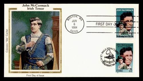 DR WHO 1984 FDC JOINT ISSUE IRELAND MCCORMACK COLORANO SILK CACHET M76860