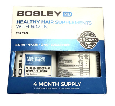 Bosley MD Healthy Hair Supplements  with Biotin 120 Capsules Exp. 10/26