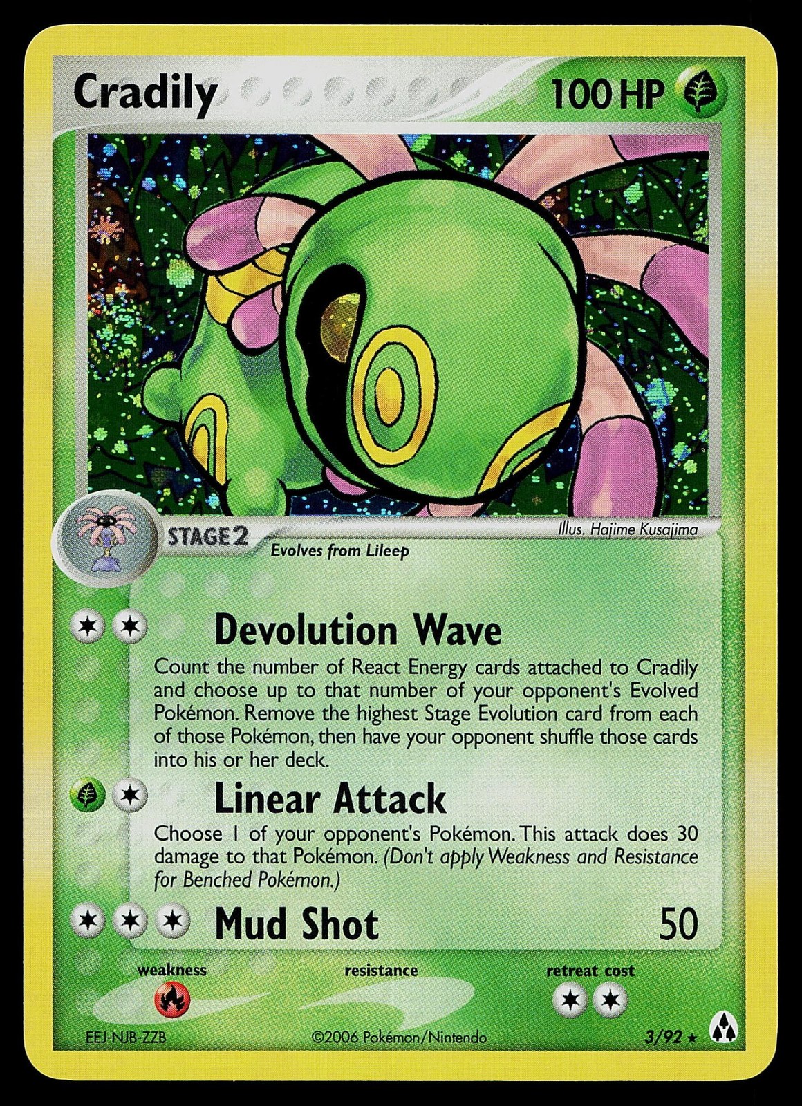Pokemon Card - Cradily Legend Maker 3/92 Holo Rare