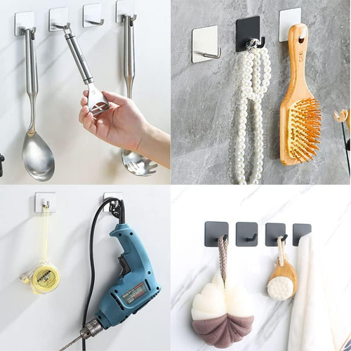 Lot de 8 crochets adhésifs, lot de 4 supports de rasoir pour douche et 4 résistants imperméables - Photo 3/6