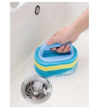 UK Stock Kitchen CleaningBrush with HandleSponge Scrubber for Bathroom Tile Sink