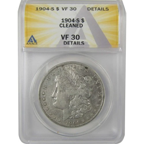 1904 S Morgan Dollar VF 30 Details ANACS Silver $1 Coin SKU:I21152