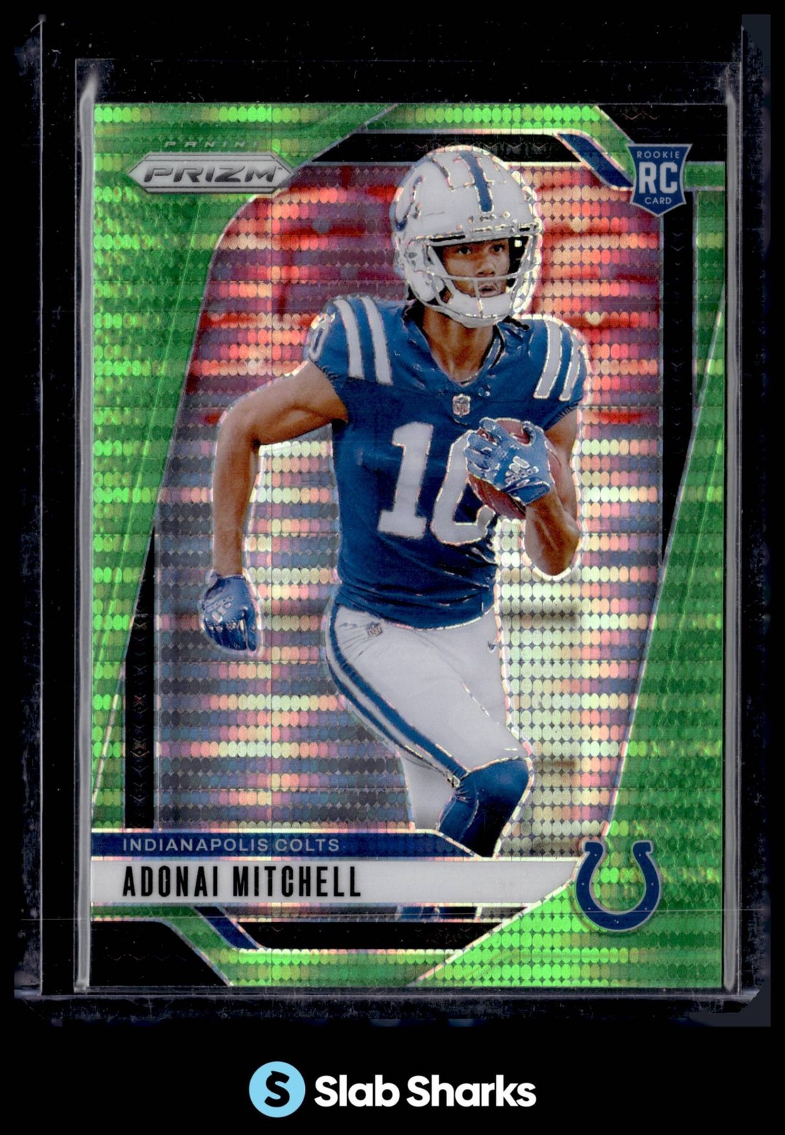 2024 PANINI PRIZM #303 ADONAI MITCHELL NEON GREEN PULSAR RC ROOKIE
