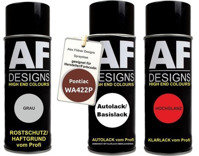 Spraydose Set für Pontiac WA422P Brick Autolack Klarlack Grundierung Spraydose S