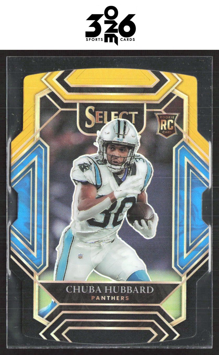 Chuba Hubbard 2021 Panini Select Black and Gold Prizm Die Cut Rookie #276