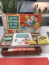 VTG 1955 Milton Bradley Go To The Head Of The Class Board Game Made In USA READ
