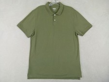 Old Navy Men's Medium Green Solid Built-In Flex Cotton Blend Polo Short Sleeve
