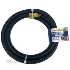 Goodyear 6' x 3/8" Rubber Air Hose Whip 250 PSI USA Made 1/4" NPT Lead In Hose