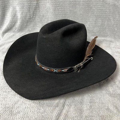 American Hat Company ''Lucky 7'' Premium Felt Hat Size 6.5 belt & Feather