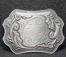WK21109 REALLY NICE VINTAGE 1970s FLORAL ARTWORK FASHION UNISEX BELT BUCKLE