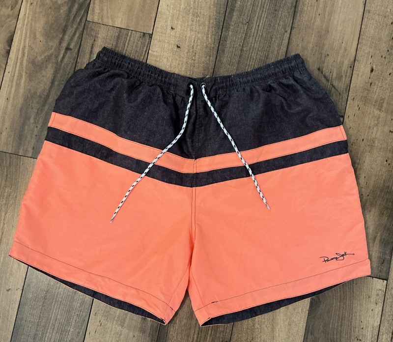 Panama Jack Men’s Size XL Swim Shorts .. Drawstring ..Peach And Grey