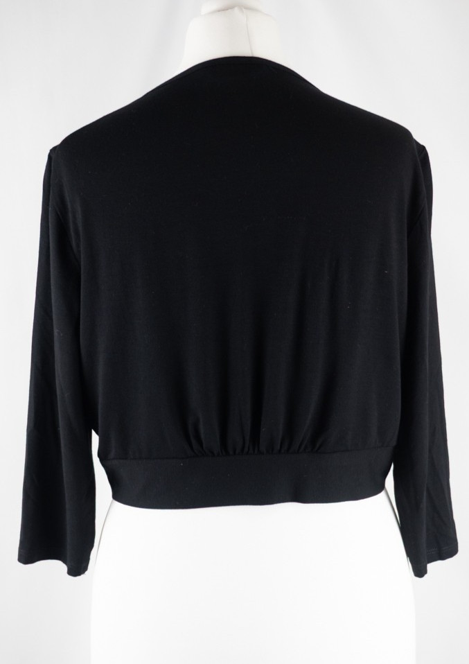 M&S Black Non Patterned Non Buttoned Size 12 Top Pre-Owned image 3