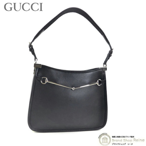 Gucci Horsebit Semi-Shoulder Bag Black M Stylish Designer Purse